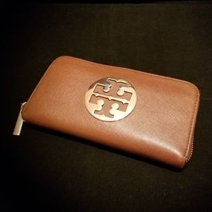 Tory Burch leather side zip wallet
